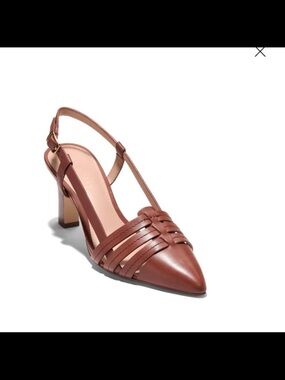 NWB Cole Hann women’s mylah huarache slingback pumps size 9 dark cuoio leather